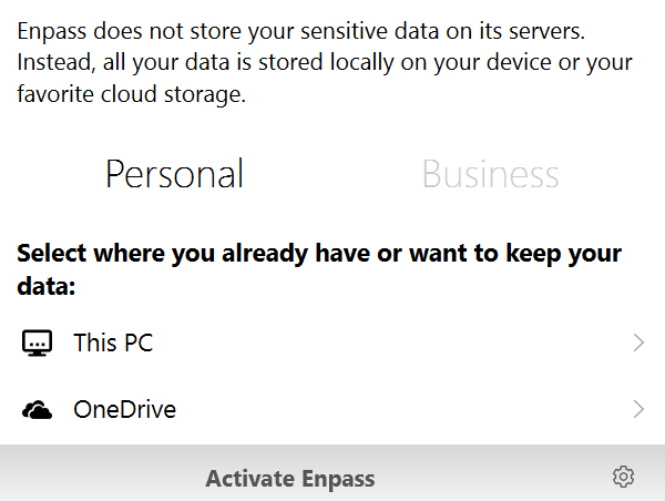 Activating Enpass from Welcome to Enpass screen