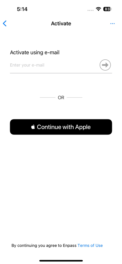 Activate Enpass on iOS device