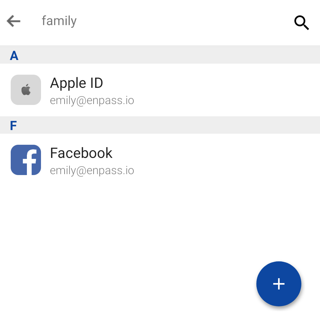 Tap plus sign to create new nested subtag in Enpass