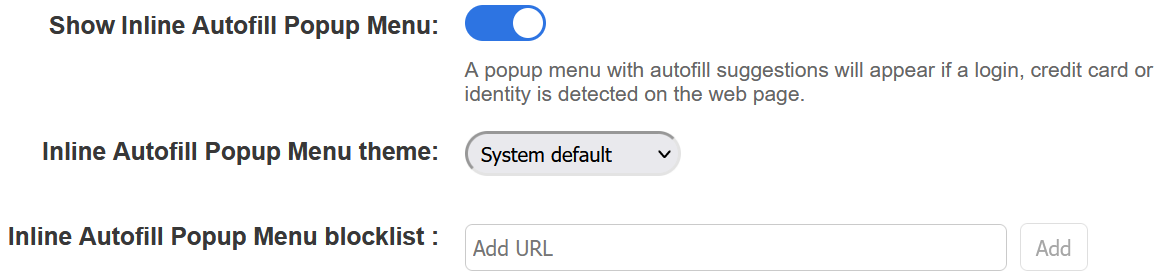 Enable inline Autofill popup menu 
