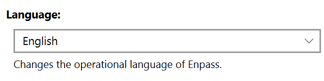 Select language from the drop-down list