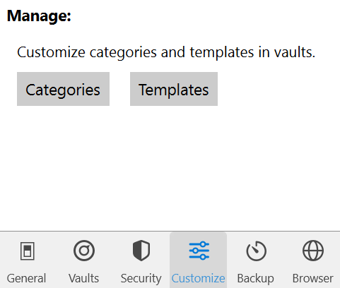 Manage categories in Enpass