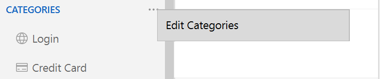 Edit categories from the sidebar