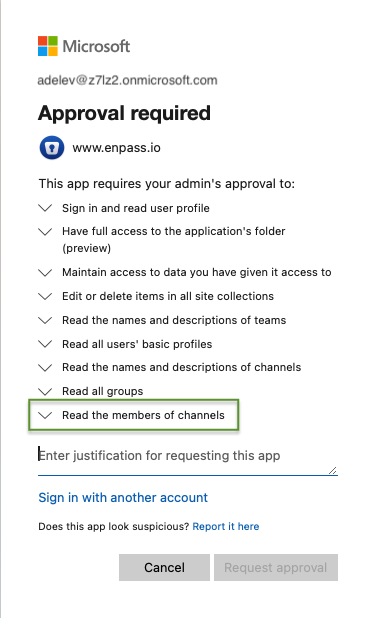 Microsoft needs admin approval