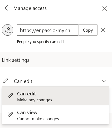 Manage access rights of Enpass Business vault on Microsoft OneDrive
